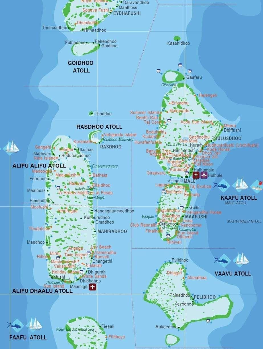 kort af maldíveyjar ferðamaður