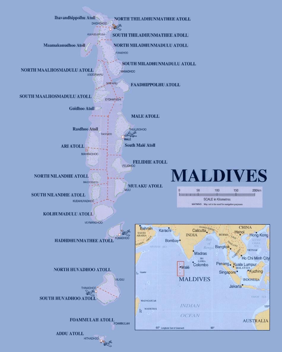 maldives ferju leið kort