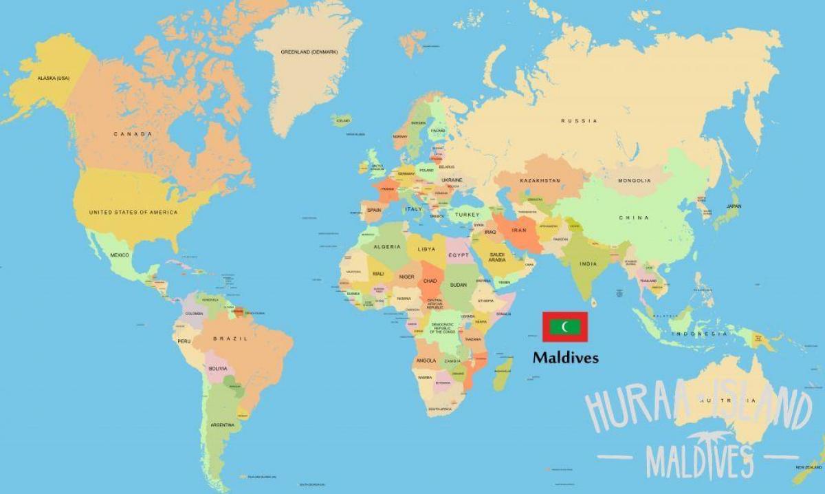 kort af maldíveyjar í heiminum kort