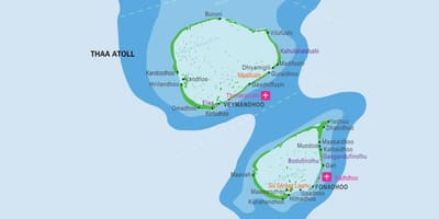 Kort af kandooma maldíveyjar