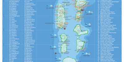 Maldives landfræðilega kort