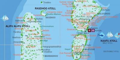 Maldives landi í heiminum kort