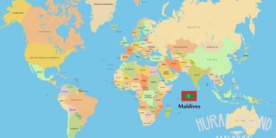 Kort af maldíveyjar í heiminum kort